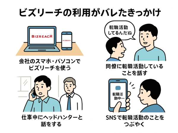 ビズリーチの利用がバレてしまった人の行動一覧
