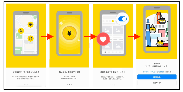 タイミーの登録手続き