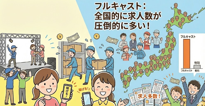 フルキャストの方が求人数が豊富