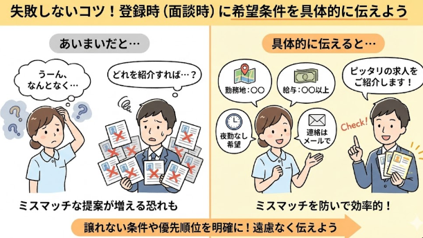 看護師が転職する時の登録時に伝えるべき希望条件