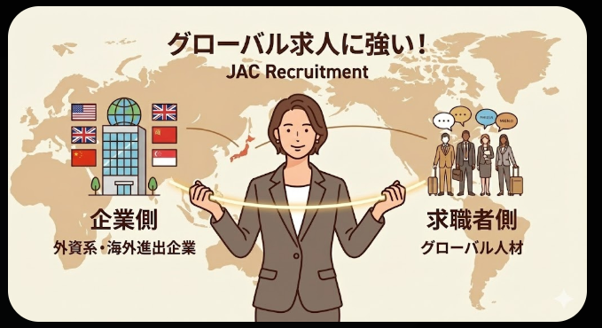 外資系企業や海外進出企業の求人紹介に強み