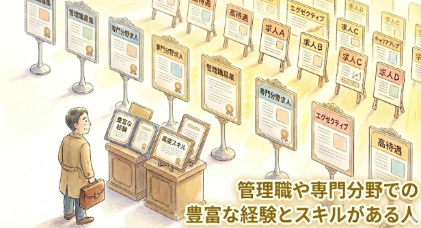 管理職や専門分野での豊富な経験とスキルがある人