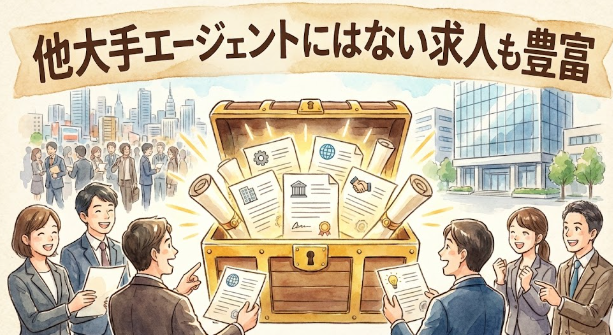 dodaエージェントは他大手エージェントにない求人も豊富