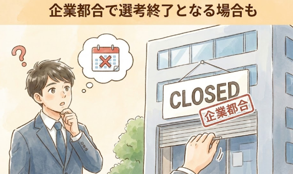 企業都合で選考終了になる場合も