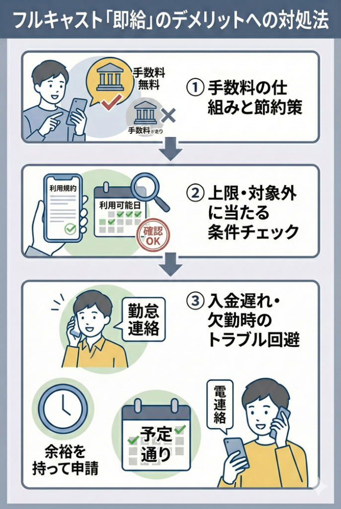 フルキャスト「即給」（即払いサービス）のデメリットへの対処法