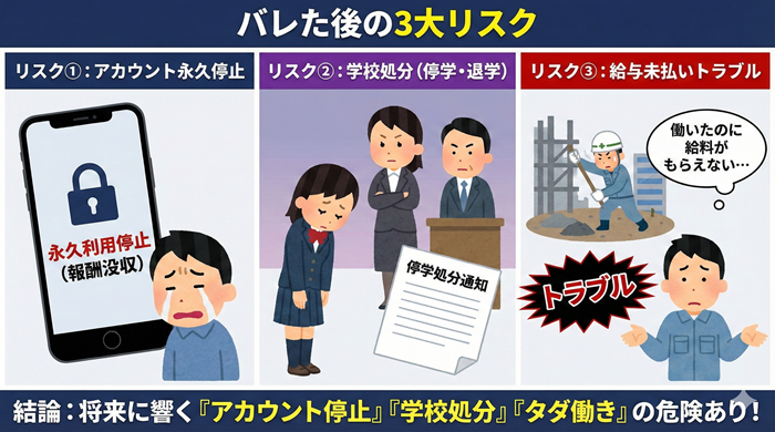 高校生がタイミーを使った場合のリスク