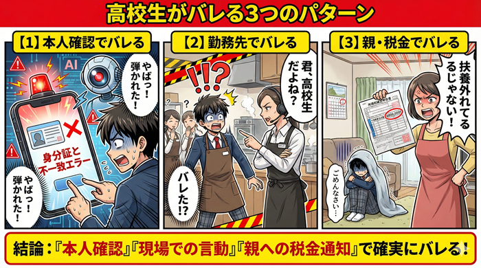 高校生がタイミーを使うと実際に多い「バレるパターン」