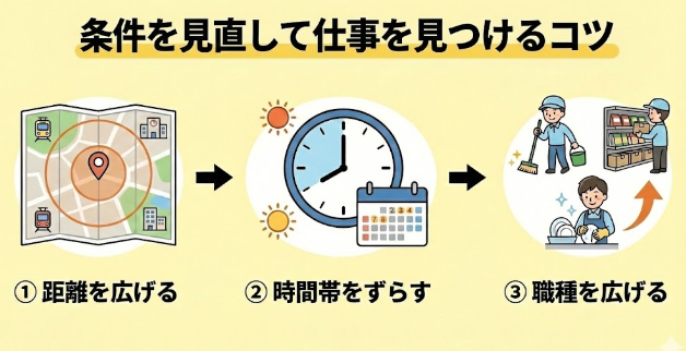 スマジョブで条件を見直して仕事を見つけるコツ