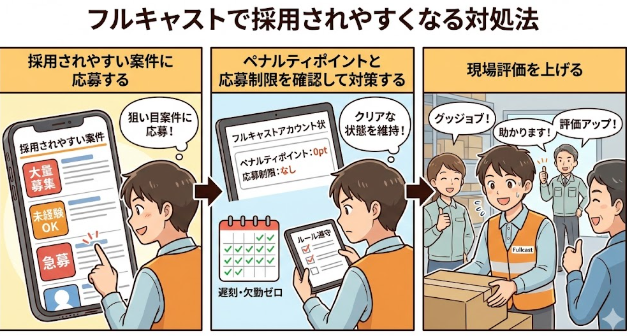 フルキャストで採用されやすくなる対処法