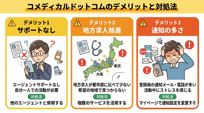 コメディカルドットコムの評判・口コミからわかる利用のデメリット