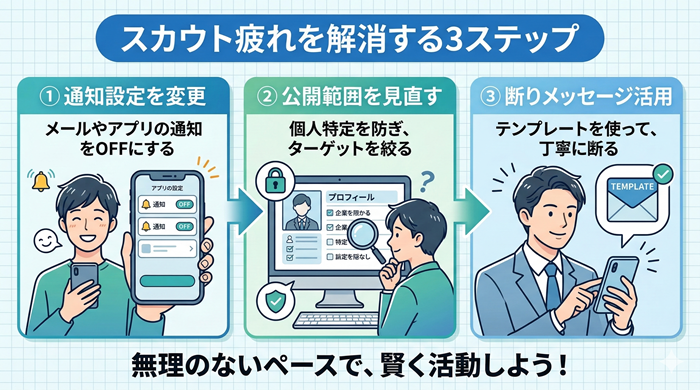 ジョブメドレーのスカウトが多いときの対処法