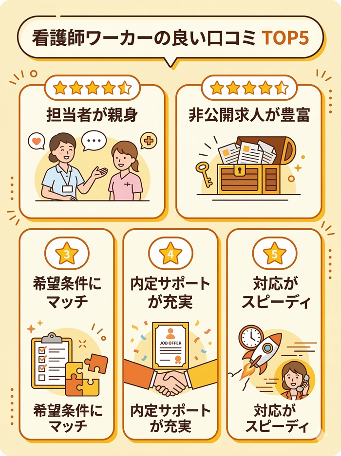 看護師ワーカーの良い評判・口コミ