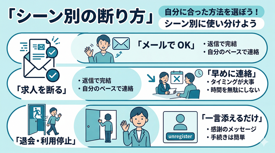 【例文あり】転職エージェントの断り方（シーン別）