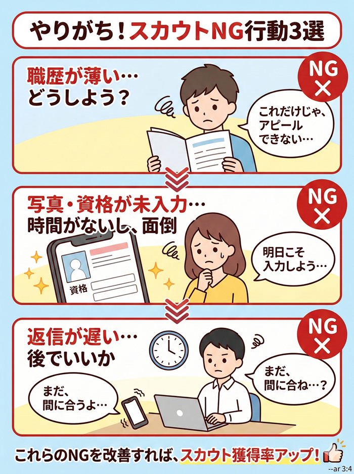 ジョブメドレーのスカウトNG行動