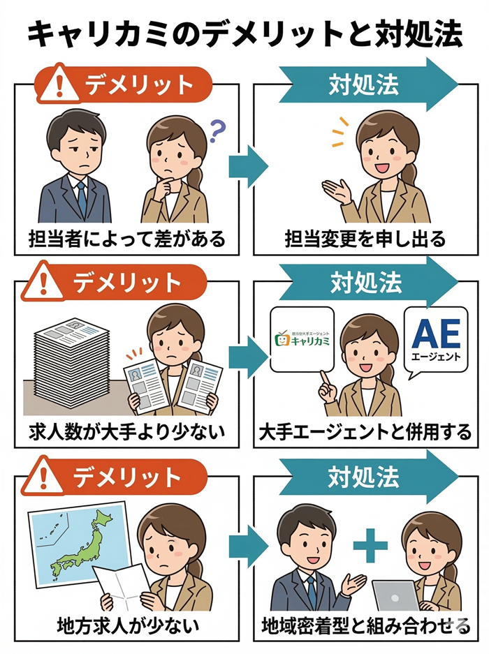 キャリカミの評判・口コミからわかる利用のデメリット