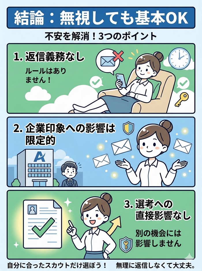 ジョブメドレーのスカウトは無視してもOK