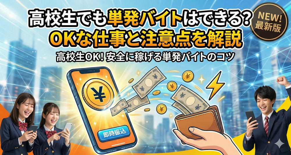 高校生でも単発バイトはできる？OKな仕事と注意点を解説