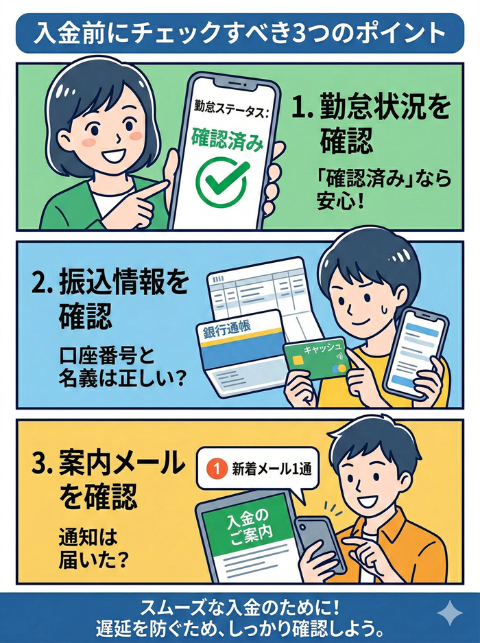 入金前にチェックすべき3つのポイント