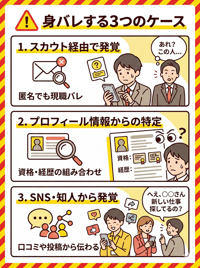 ジョブメドレーで身バレする可能性があるケース