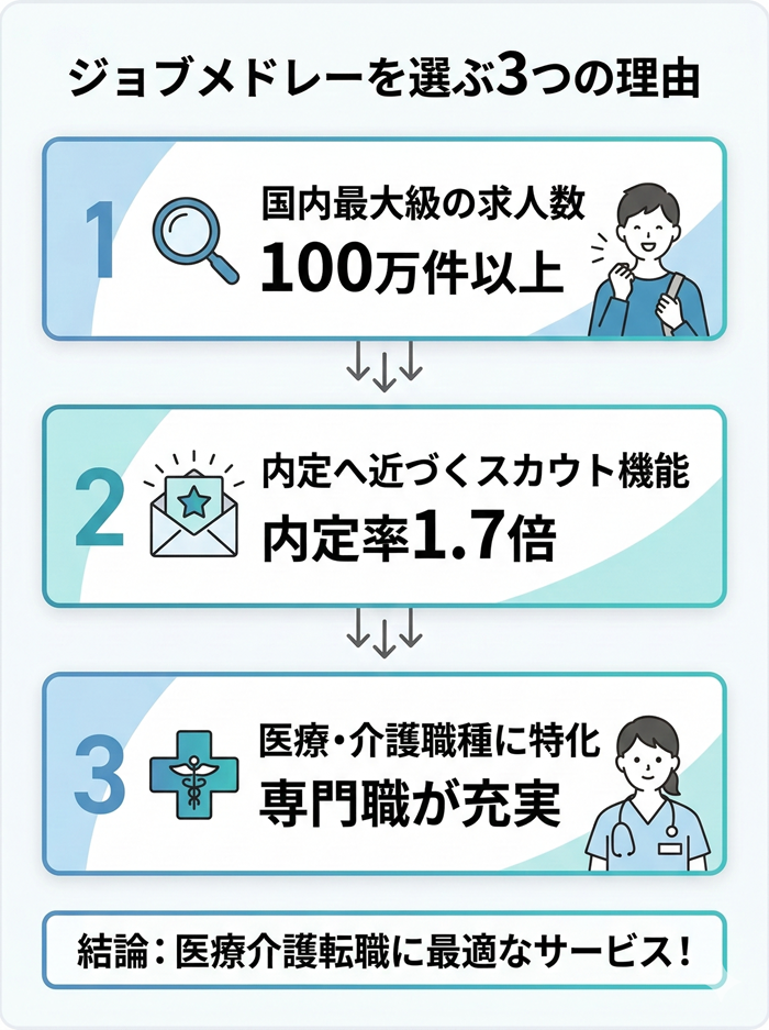 ジョブメドレーの良い評判・口コミ
