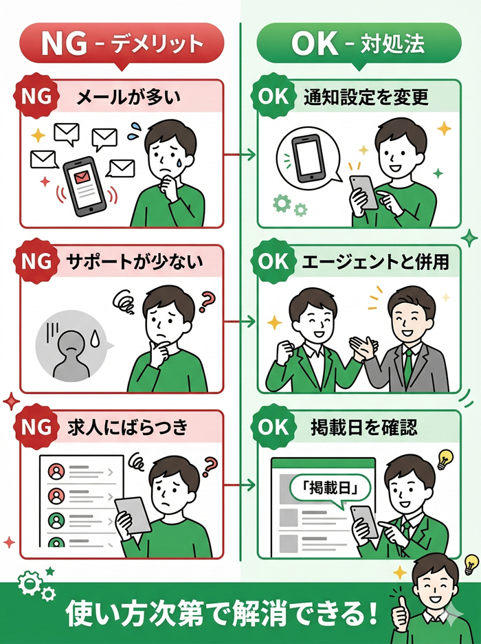 ジョブメドレーの評判・口コミからわかる利用のデメリット