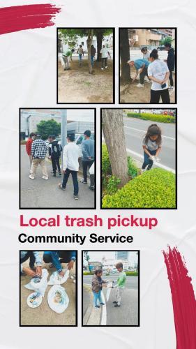 地域とのかかわりを大切にし定期的に学校周辺や駅、公園での清掃活動等を行っています。